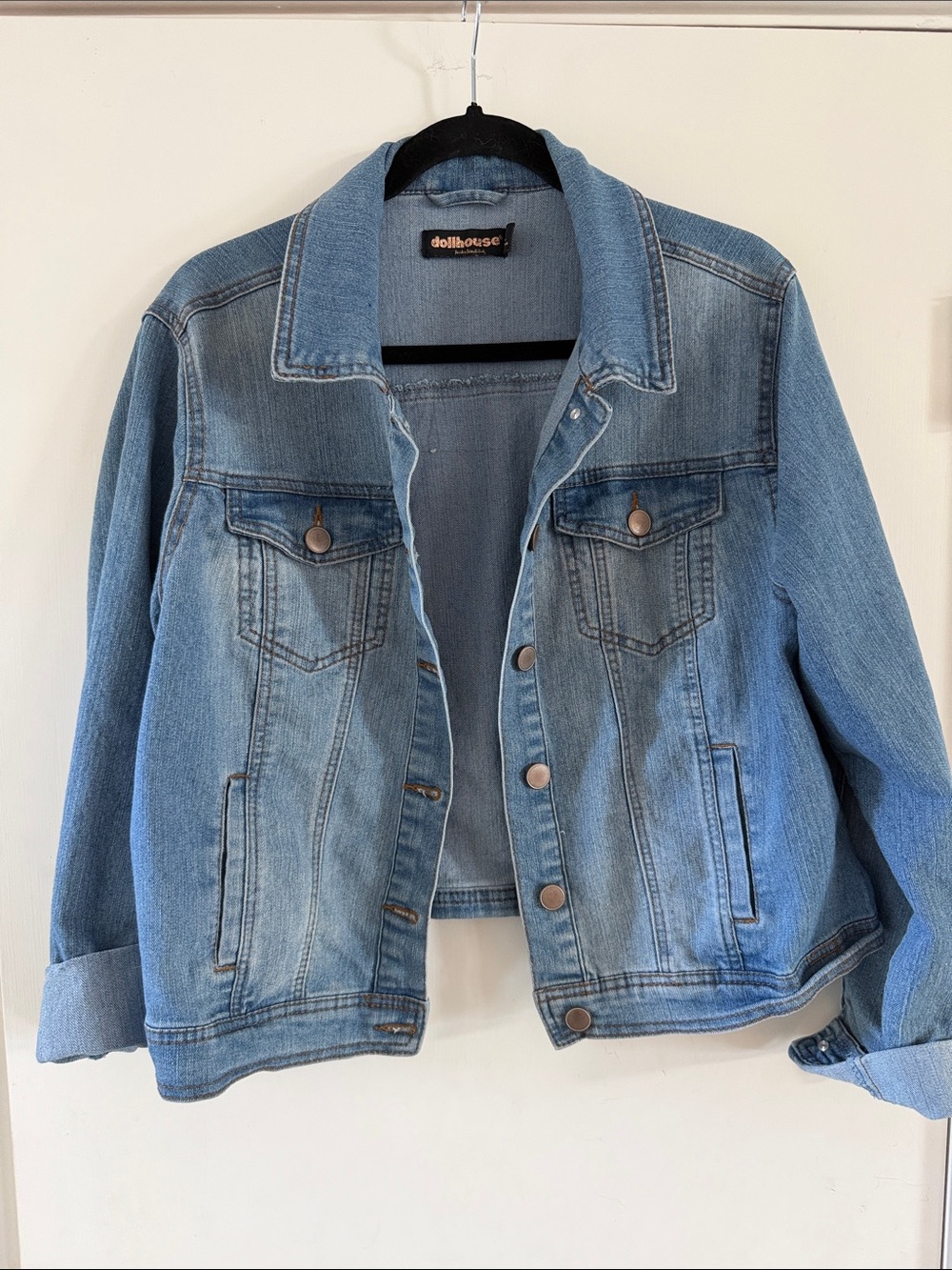 Dollhouse Light Blue Washed Denim Jean Jacket
